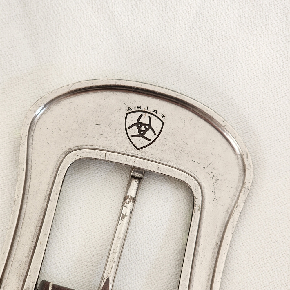 Ariat Women's Turquoise Inlay Floral Tooled Belt - Western Elegance! - Picture 7 of 13